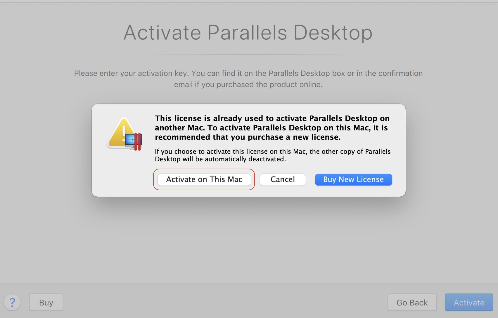 Parallels Desktop 13 Upgrade Activation